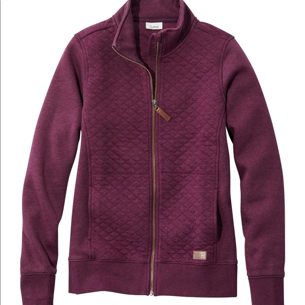 NWT L.L. Bean Women's Quilted Full-Zip Sweatshirt